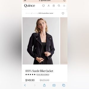 Quince NWT black suede jacket 🖤